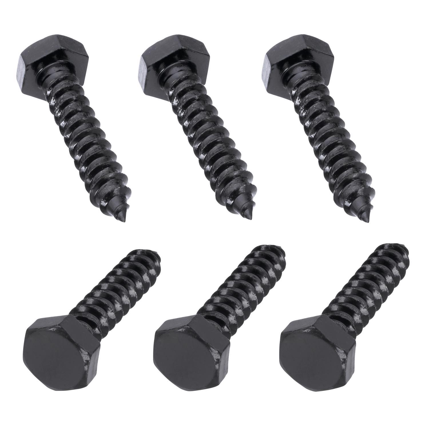 Ace 0.3125 in. L Black Steel Lag Screw 6 pk