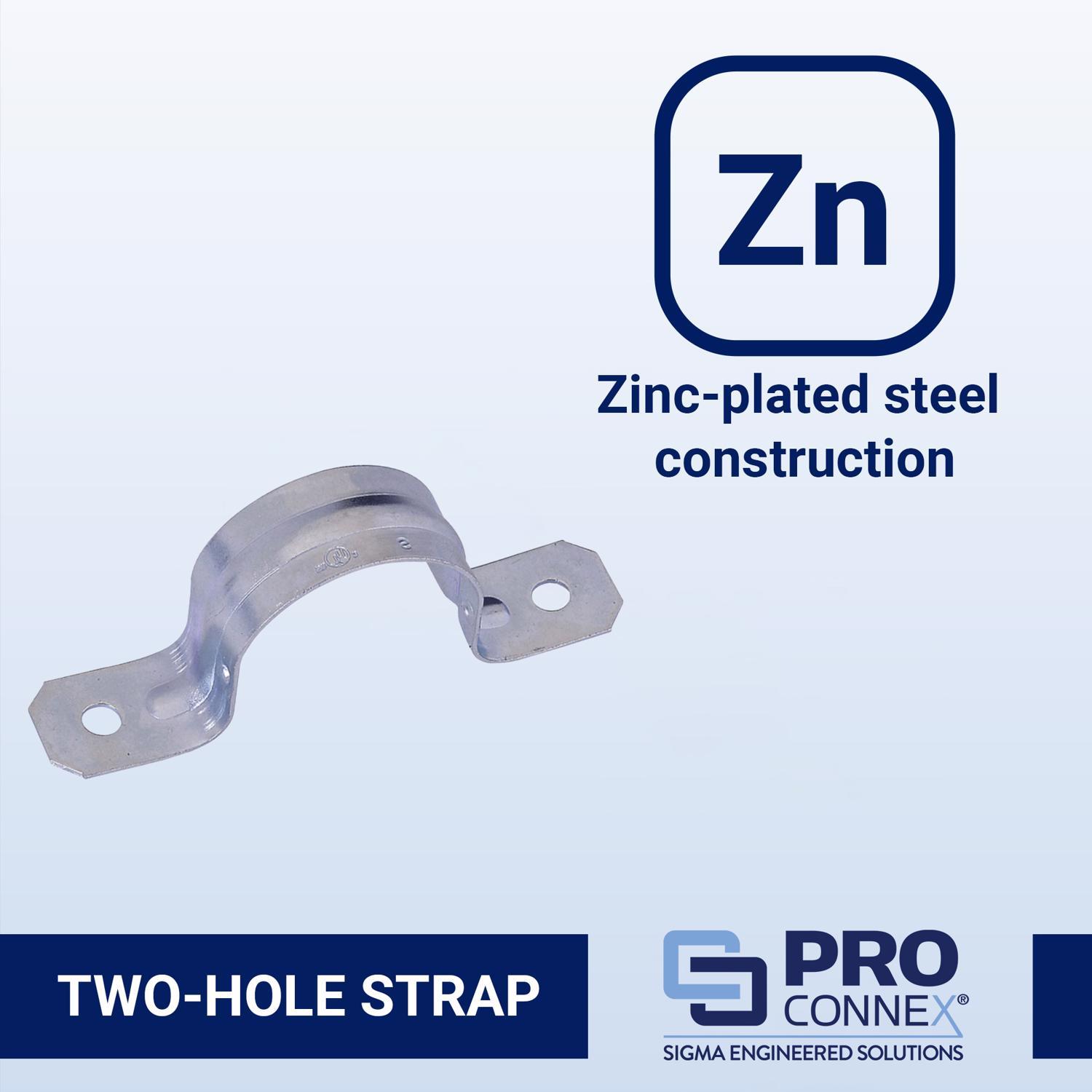Sigma Engineered Solutions ProConnex 3 in. D Zinc-Plated Steel 2 Hole Strap 1 pk