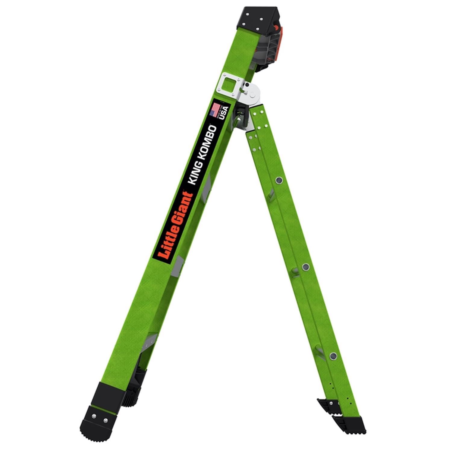 Little Giant King Kombo 5 ft. H Fiberglass Multi-Position Ladder Type IAA 375 lb. capacity