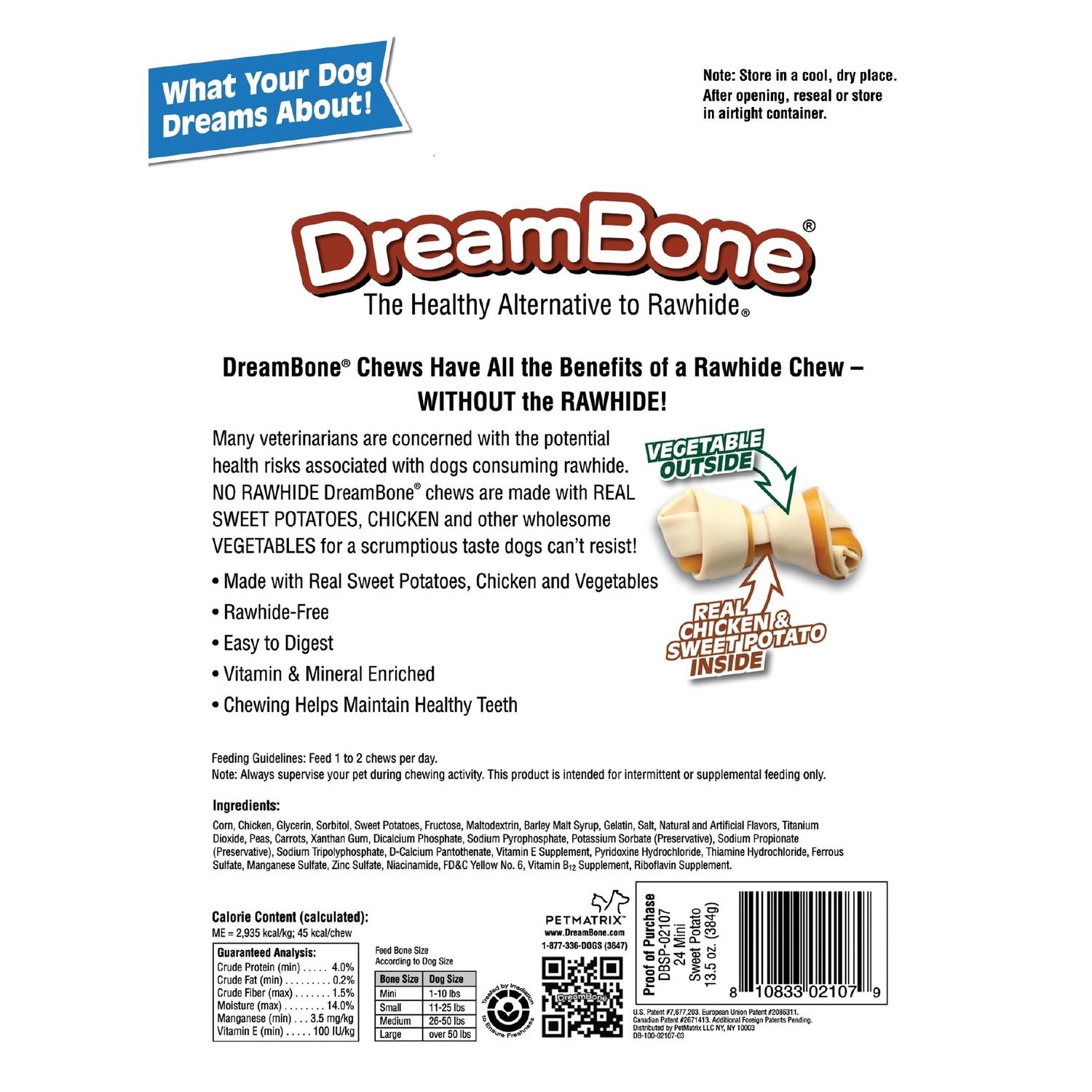 DreamBone Chicken/Sweet Potato Chews For Dogs 24 pk