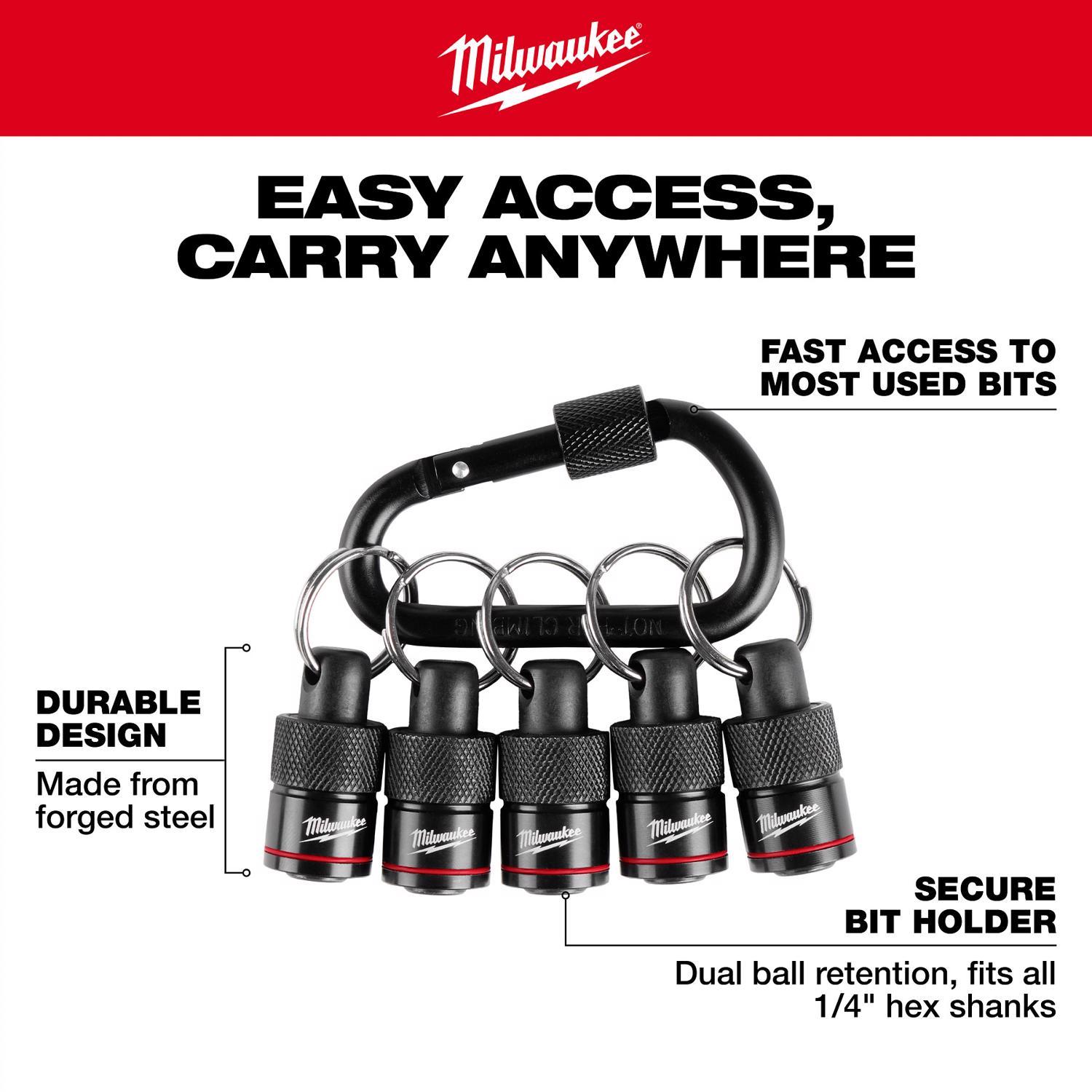 Milwaukee hex bit holder With Carabiner Bit Holder 5 pk