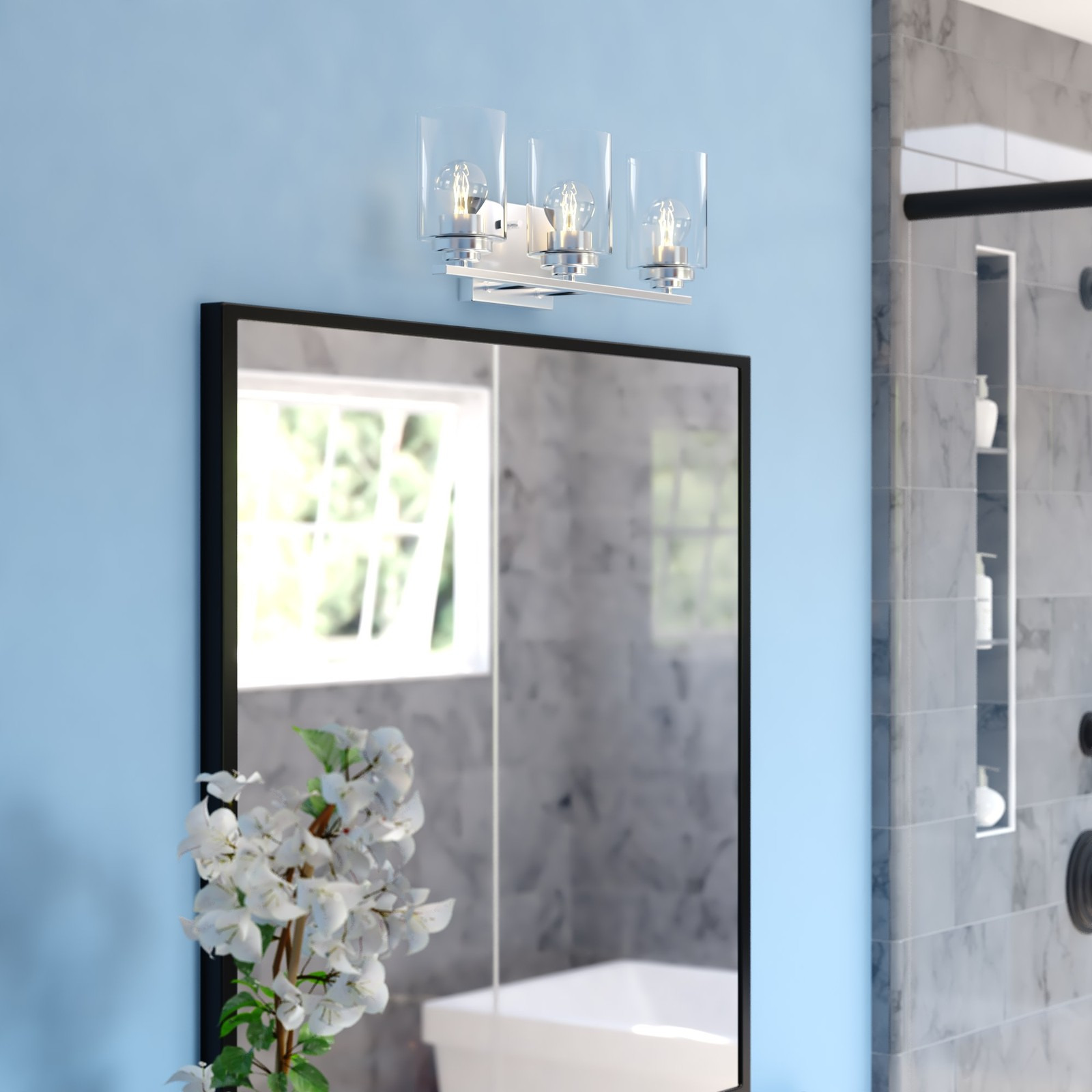 Vaxcel Lighting W0528 Park Ridge 3 Light 22 in.W Vanity Light - Nickel