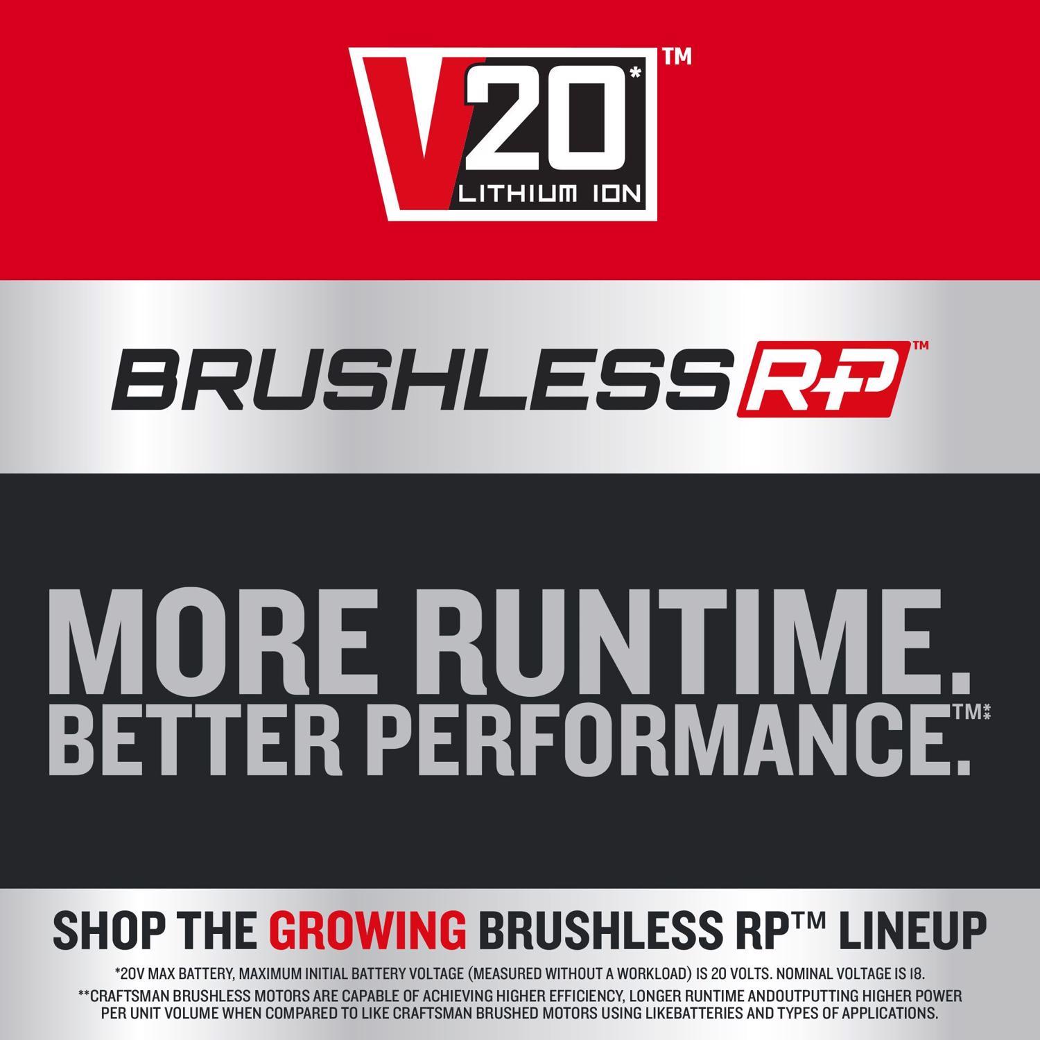 CRAFTSMAN V20 Brushless RP Brushless Cordless Powered Screwdriver Tool Only