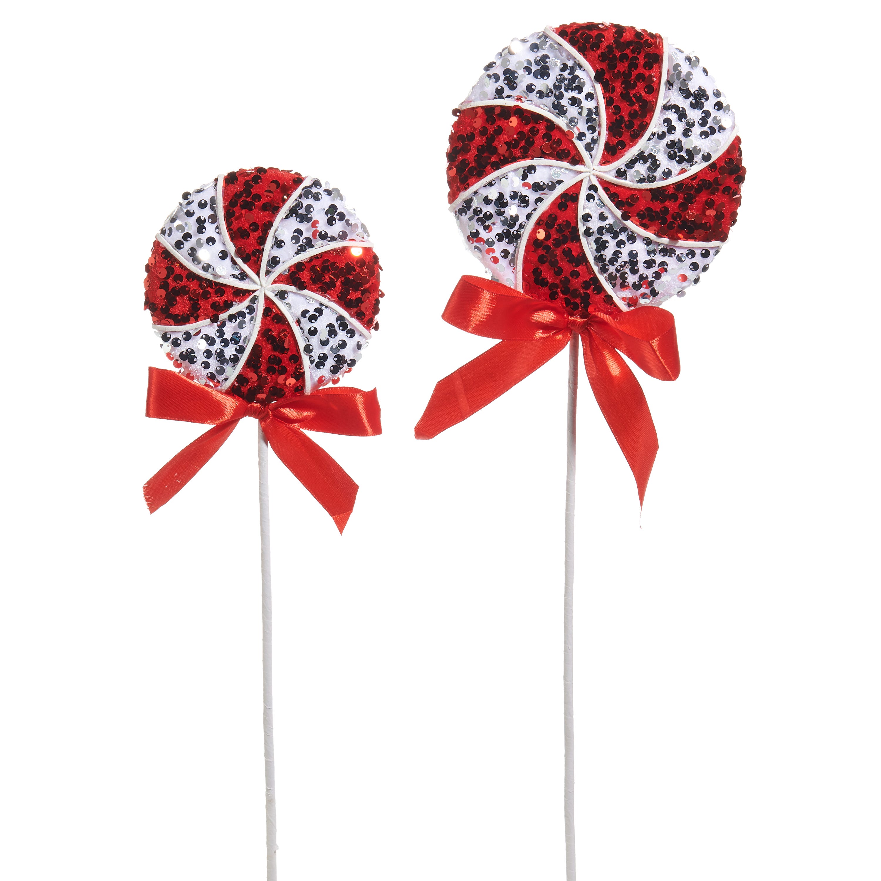 Raz Imports 21.5 in. Red and White Glitter Peppermint Stems