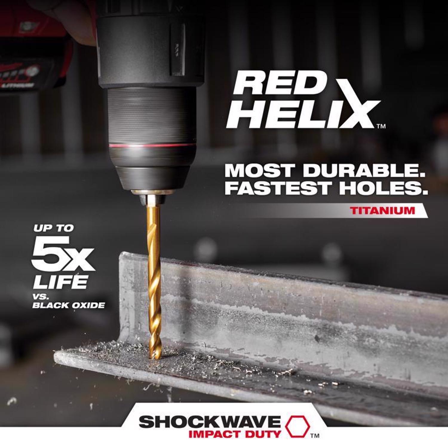 Milwaukee Shockwave 7/32 in. X 4.09 in. L Titanium Red Helix Drill Bit Hex Shank 1 pc