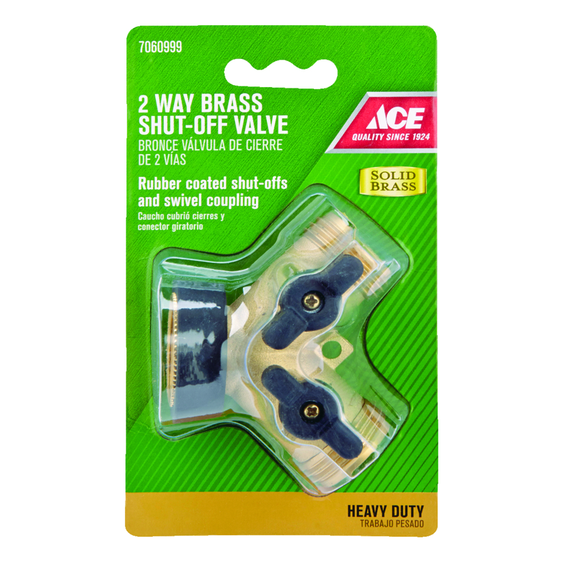 Ace Brass Threaded Male 2-Way Shut-off Valve