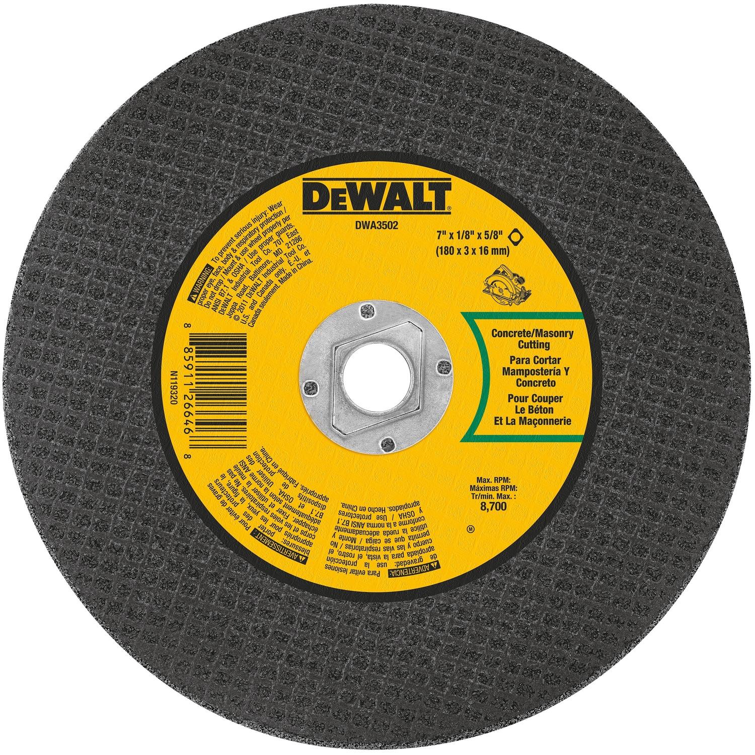 DeWalt High Performance 7 in. D X 5/8 in. Aluminum Oxide Masonry Cutting Saw Blade 1 pk