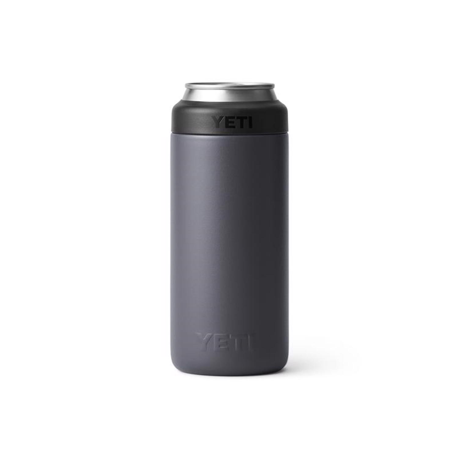YETI Rambler 12 oz Colster Charcoal BPA Free Slim Can Insulator