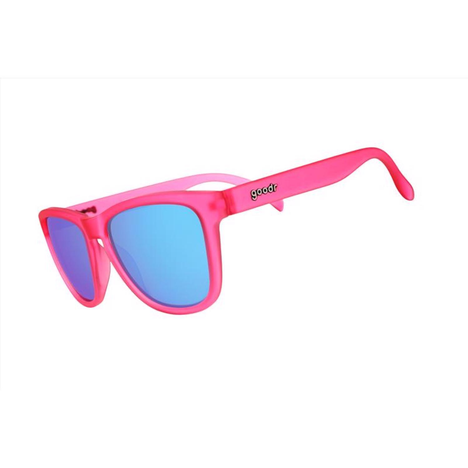 goodr OG - Flamingos on a Booze Cruise Sunglasses Unisex Pink Frame Blue Lens Polarized
