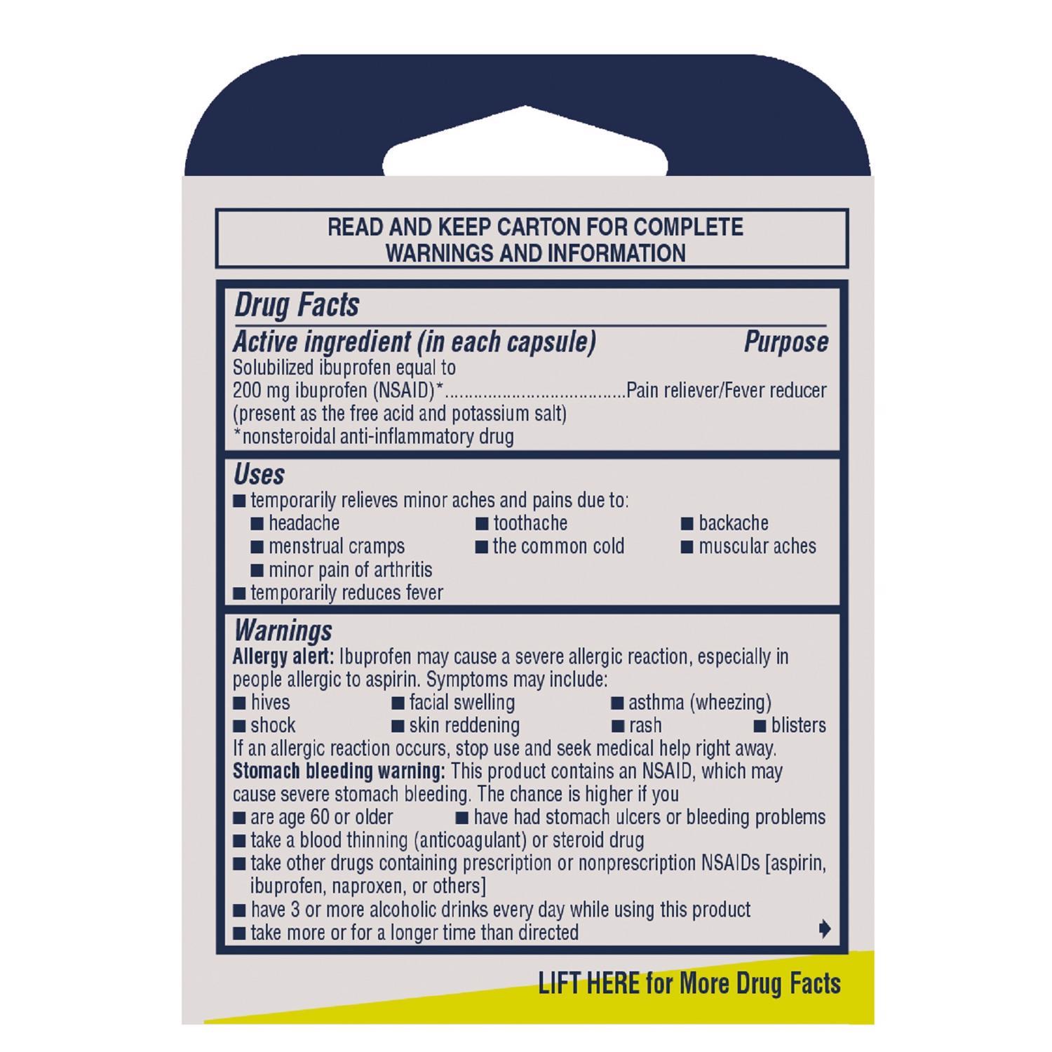 Advil Liqui-Gels Pain Reliever/Fever Reducer 4 Ct