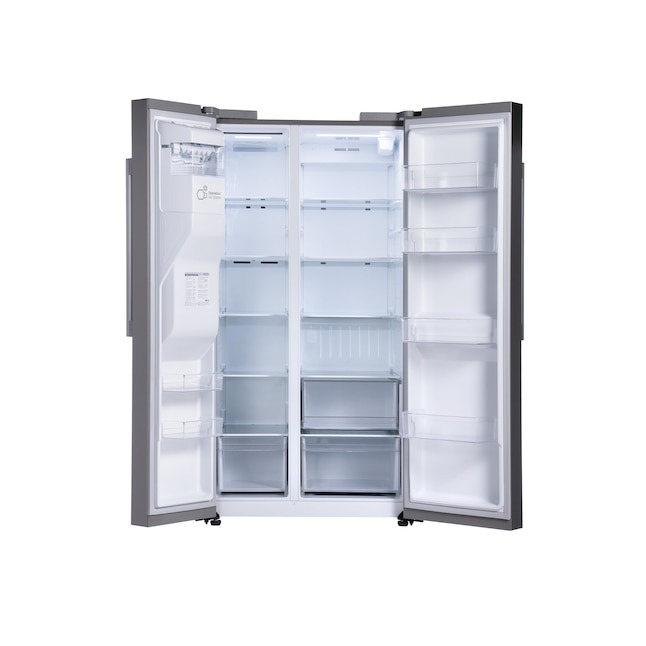 LG 26.6-cu ft Side-by-Side Refrigerator Smart Compatible with Ice Maker ,Water and Ice Dispenser ( PrintProof Stainless Steel ) ENERGY STAR Certified