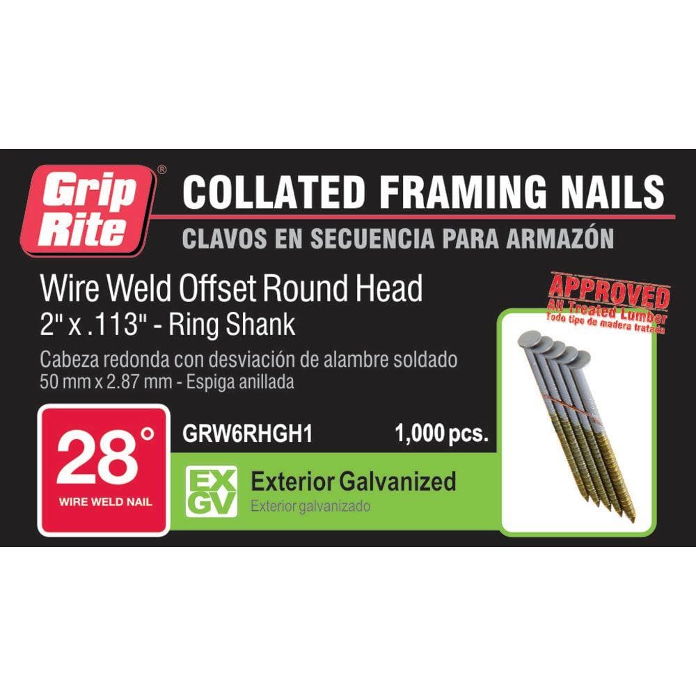 Grip-Rite Nail PS 2x.113 1m HG RS Wire