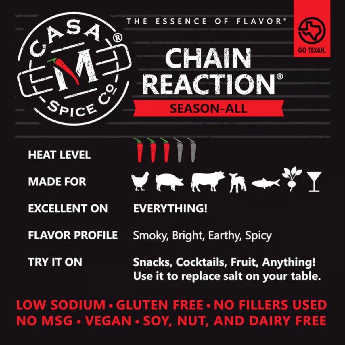 Casa M Spice Co Chain Reaction Season- All Seasoning 5 oz.
