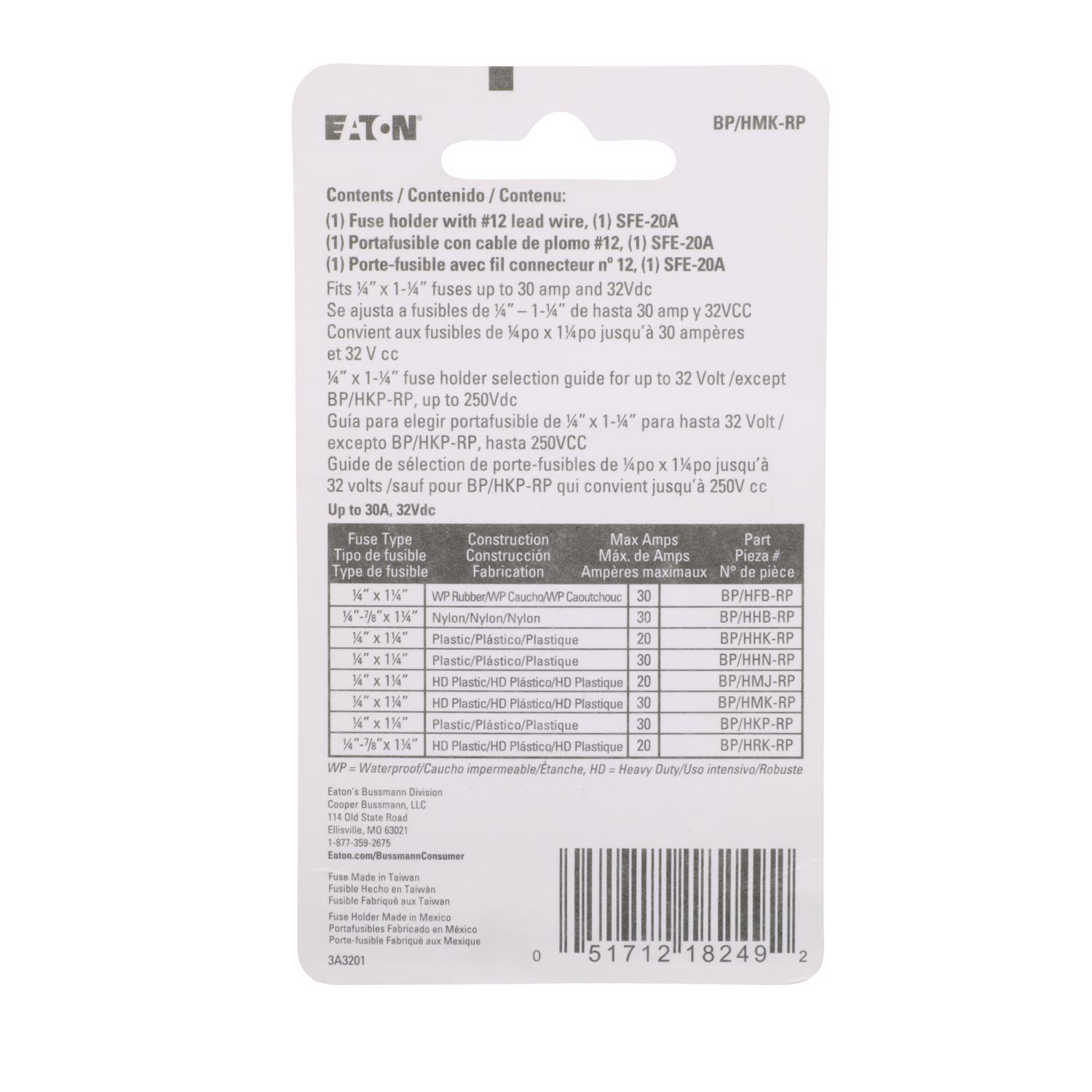 Bussmann 30 amps SFE Black In-Line Fuse Holder 1 pk