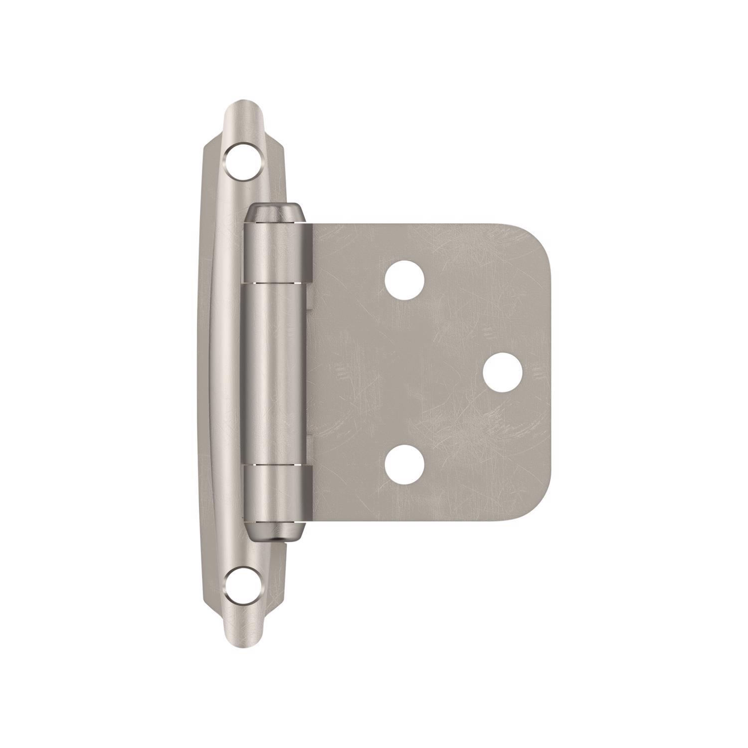 Amerock 1-3/4 in. W X 2-3/4 in. L Satin Nickel Silver Steel Self-Closing Hinge 2 pk