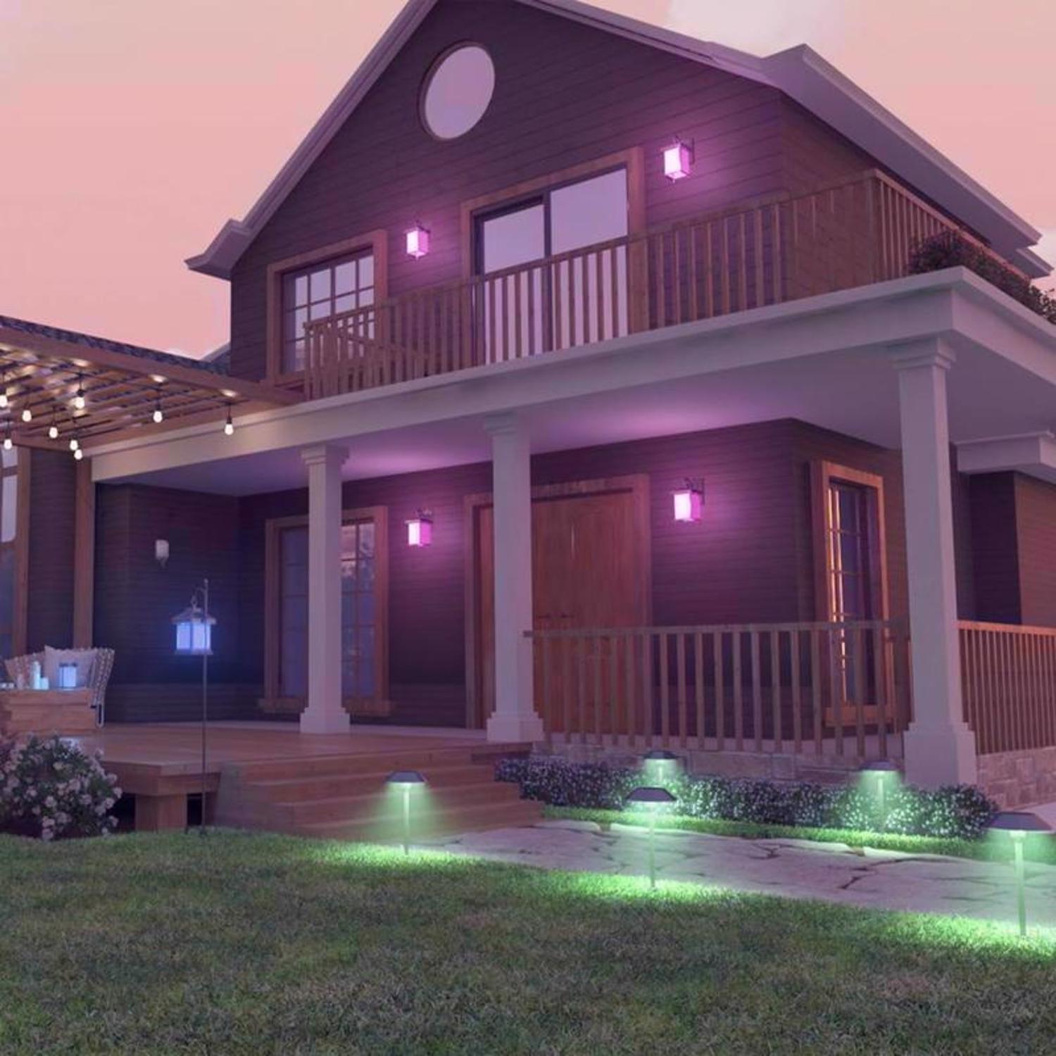 Feit OneSync Oil Rubbed Bronze Solar Powered 40 W LED Bollard Light 1 pk