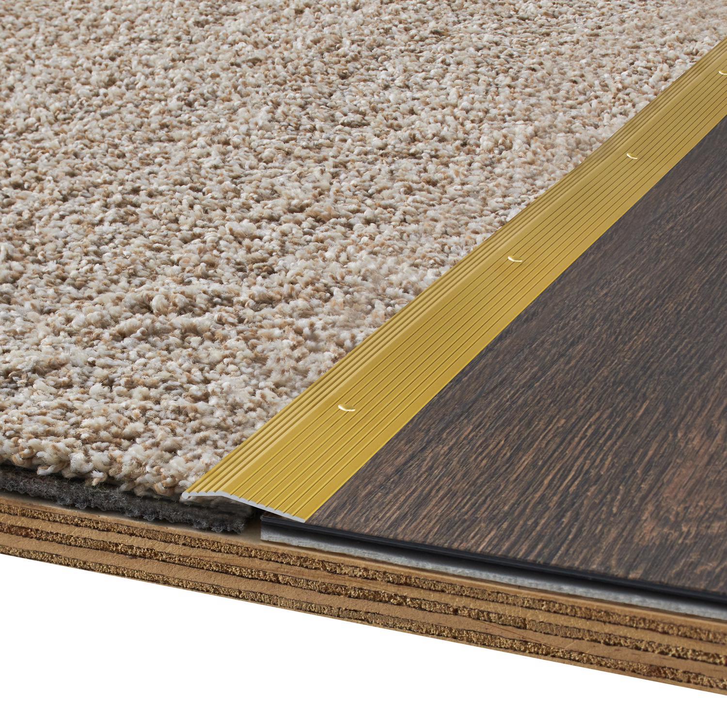 M-D Building Products 0.3 in. H X 1.38 in. W X 72 in. L Prefinished Satin Brass Aluminum Carpet Trim
