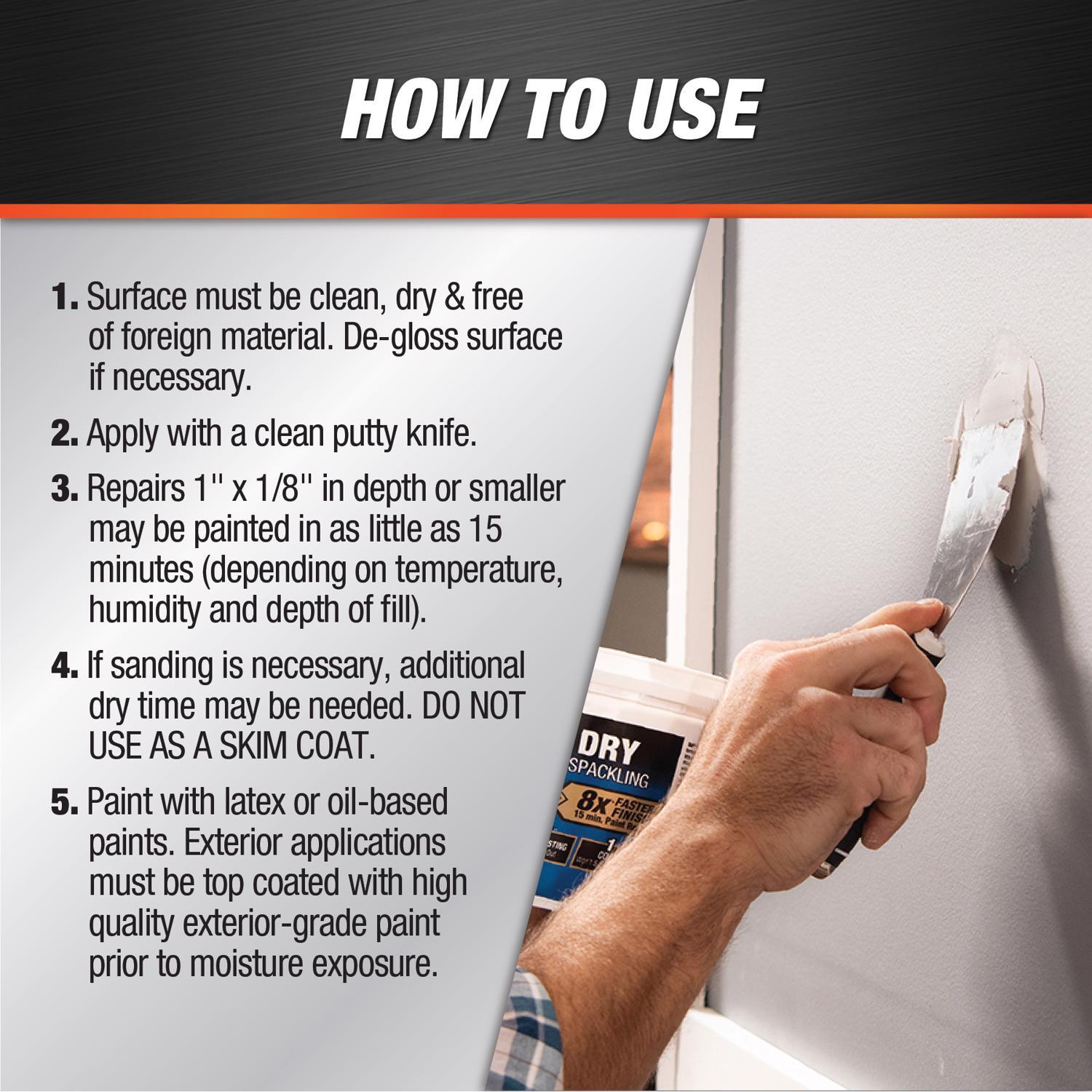 DAP Fast Dry Premium Ready to Use Off-White Spackling and Patching Compound 1 qt