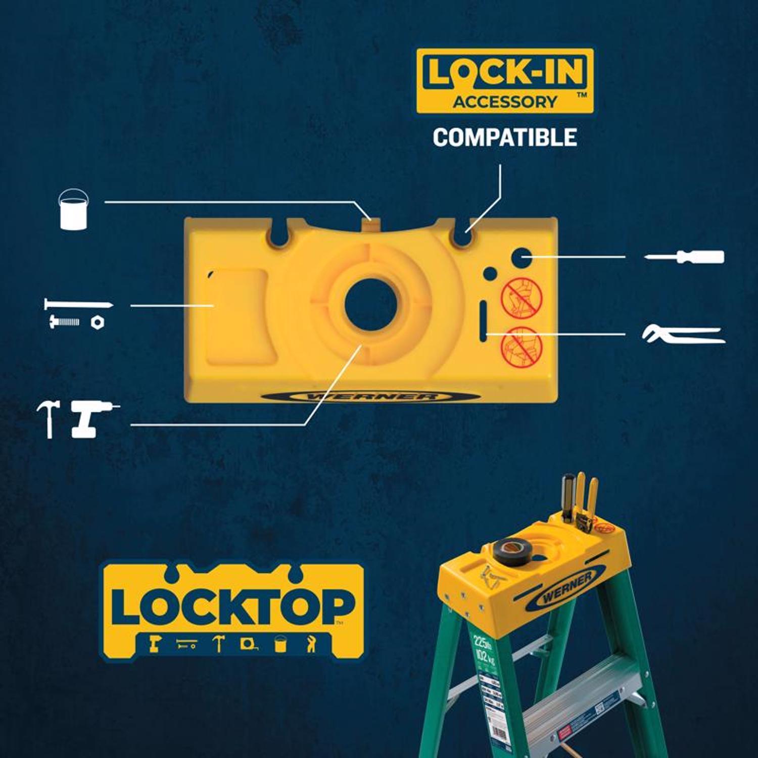 Werner 6 ft. H Fiberglass Step Ladder Type II 225 lb. capacity