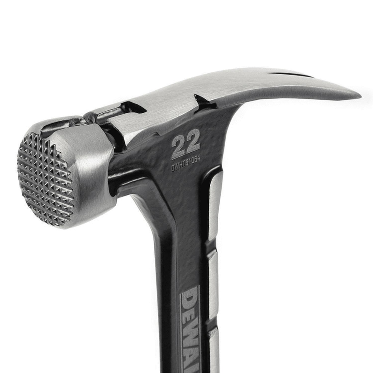 DeWalt 22 oz Checkered Face Claw Hammer 14 in. Steel Handle