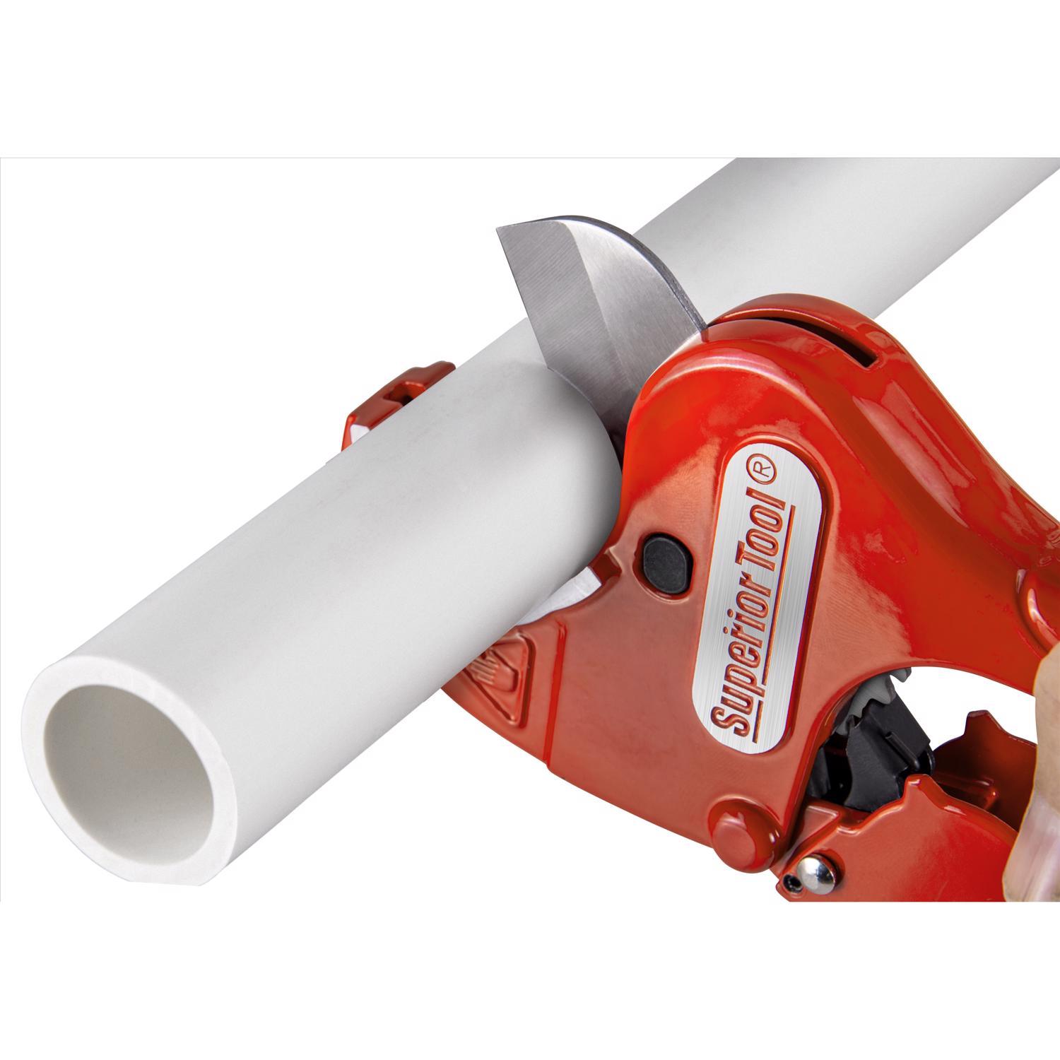 Superior Tool 1-5/8 in. Ratcheting Pipe Cutter Red 1 pc