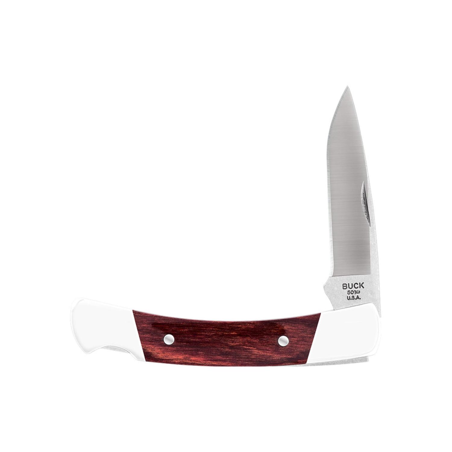 Buck Knives Squire Brown/White 420 HC Steel > 6 in. Pocket Knife