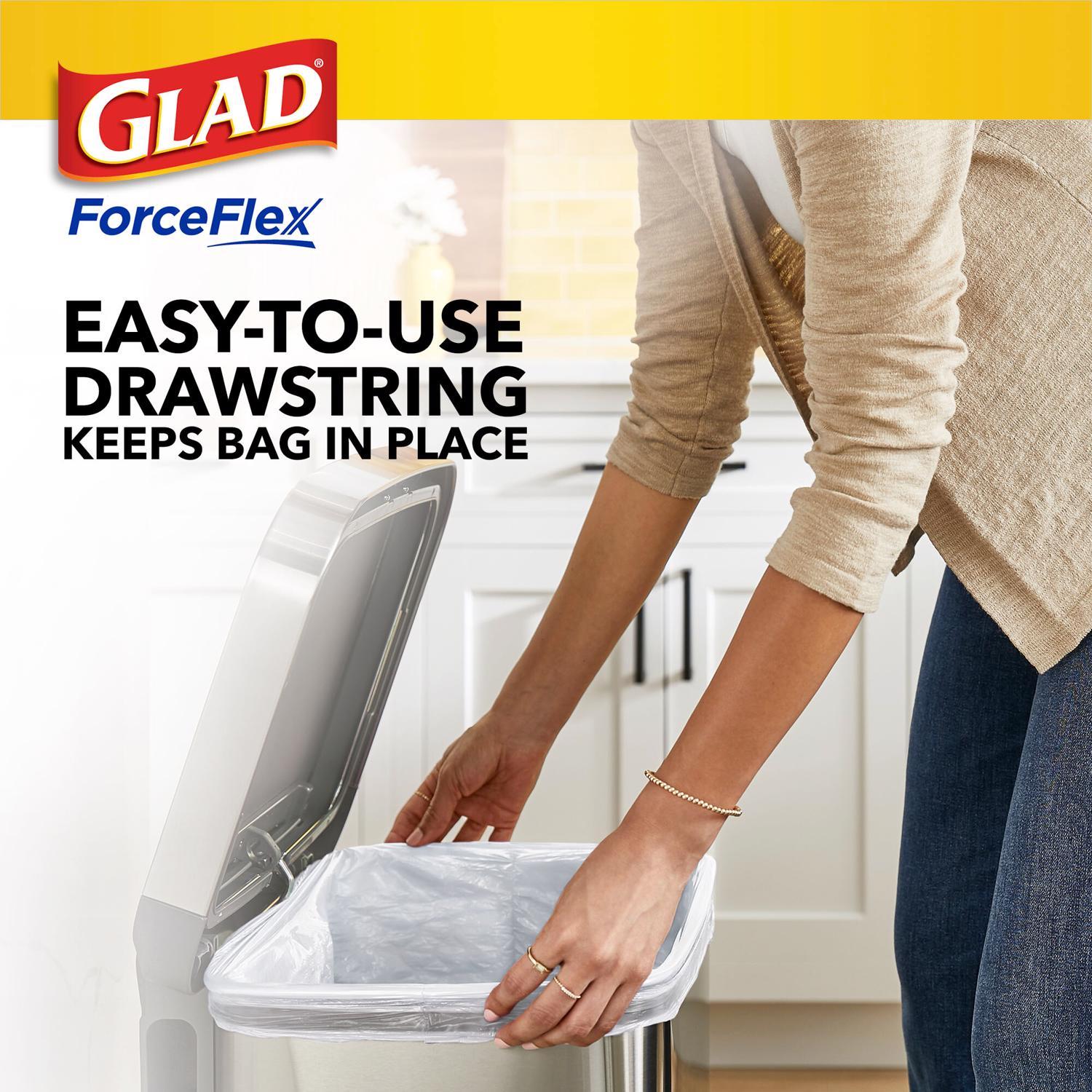 Glad Force Flex 13 gal No Scent Kitchen Trash Bags Drawstring 40 pk