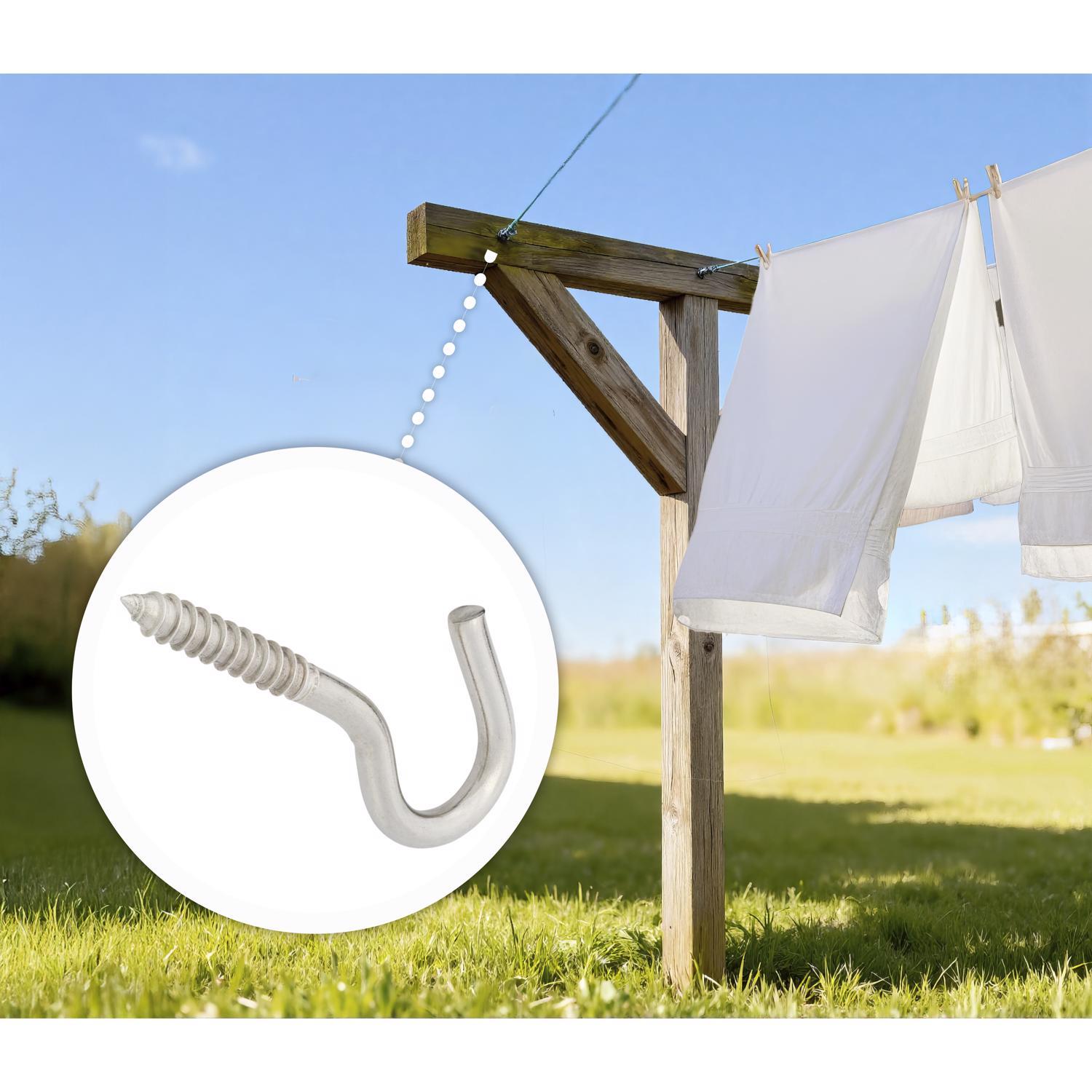 Hampton Small Stainless Steel 4.8125 in. L Clothesline Hook 300 lb 1 pk