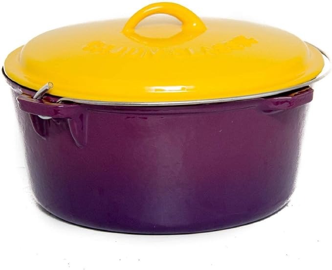 Cajun Classic 6 Qt Purple & Gold Enameled Cast Iron Dutch Oven