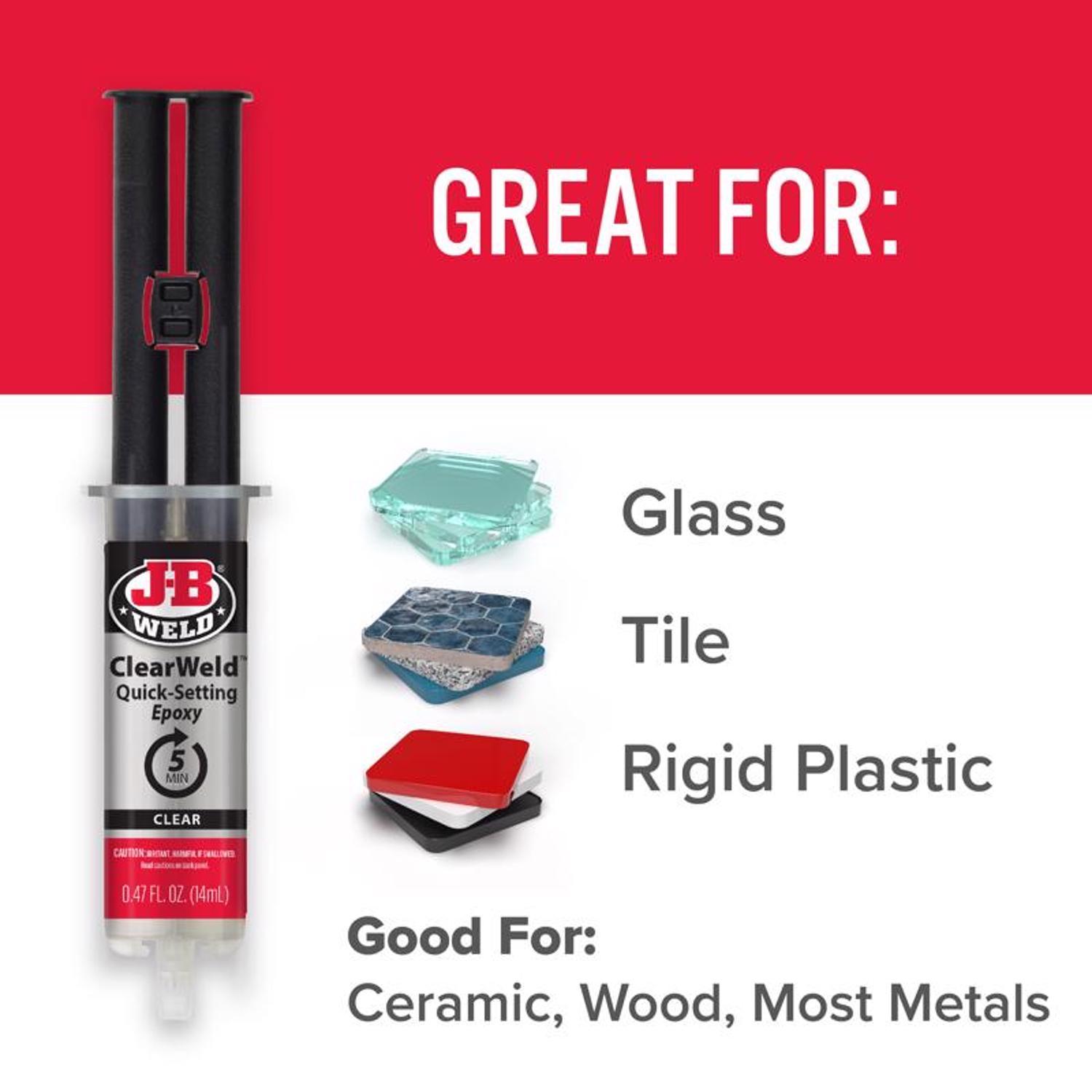 J-B Weld Clear Weld High Strength Epoxy Clear Syringes 0.47 oz