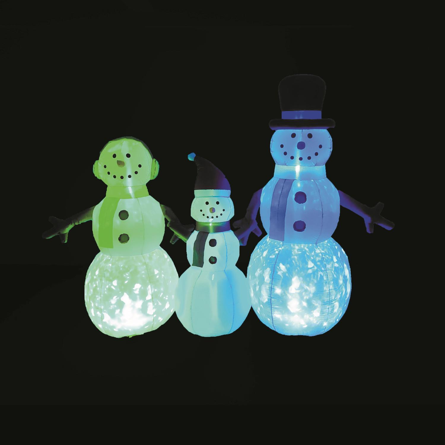 A Holiday Company LED Multi Snowman family 6 ft. Inflatable