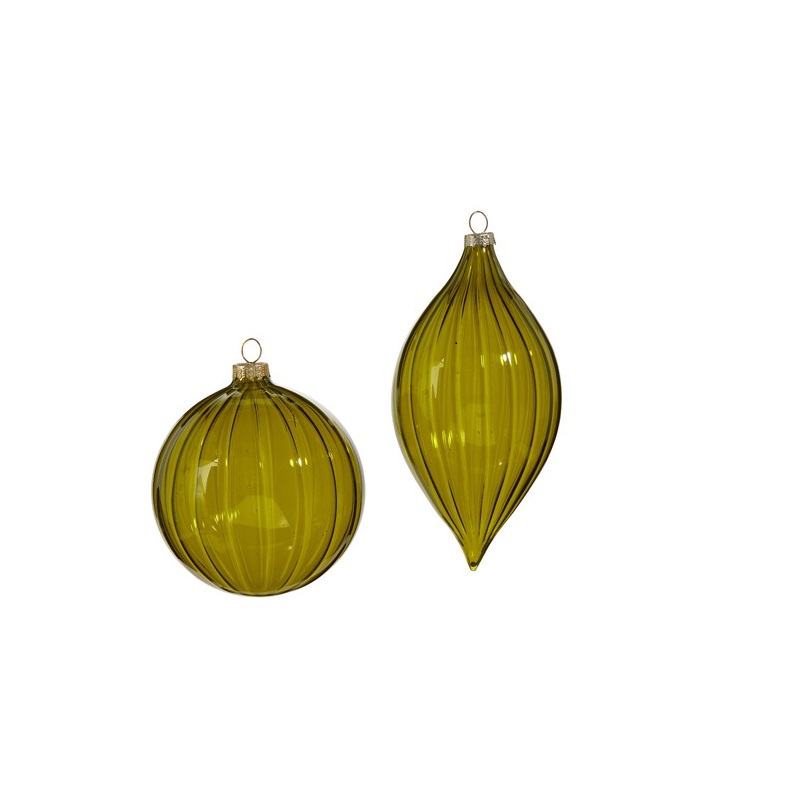 Raz Imports 4 in. FOREST GREEN BLOWN GLASS ORNAMENT