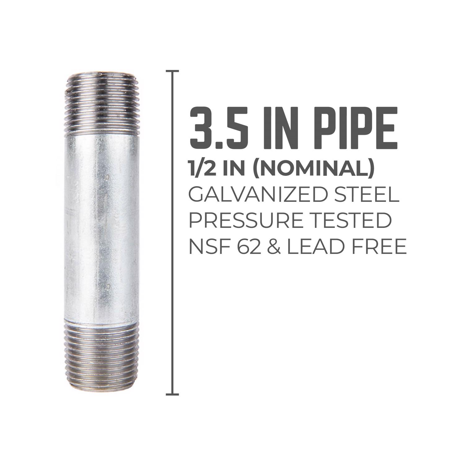 STZ Industries 1/2 in. MIP each X 1/2 in. D MIP Galvanized Steel 3-1/2 in. L Nipple