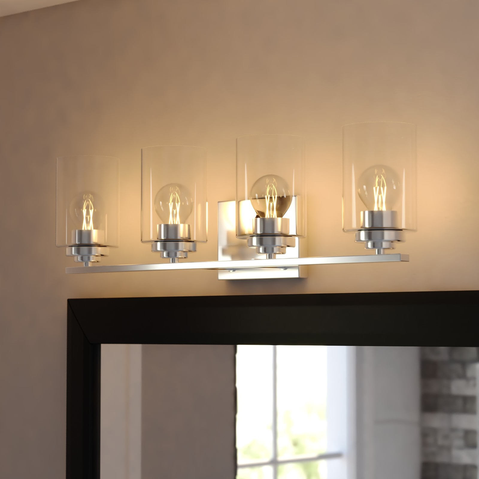 Vaxcel Lighting W0530 Park Ridge 4 Light 28 in.W Vanity Light - Nickel