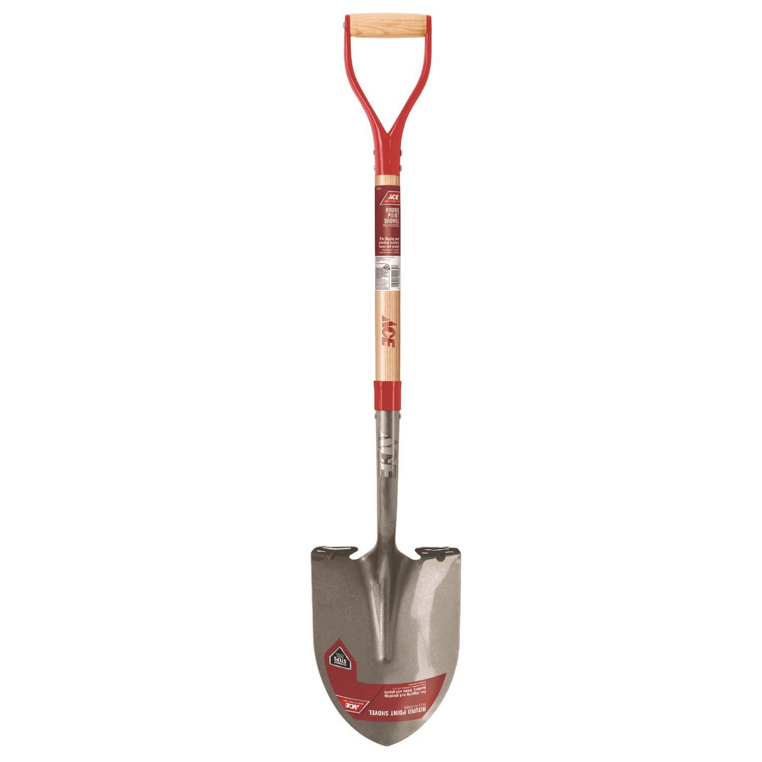 Ace 41.5 in. Steel Round Digging Shovel Wood Handle