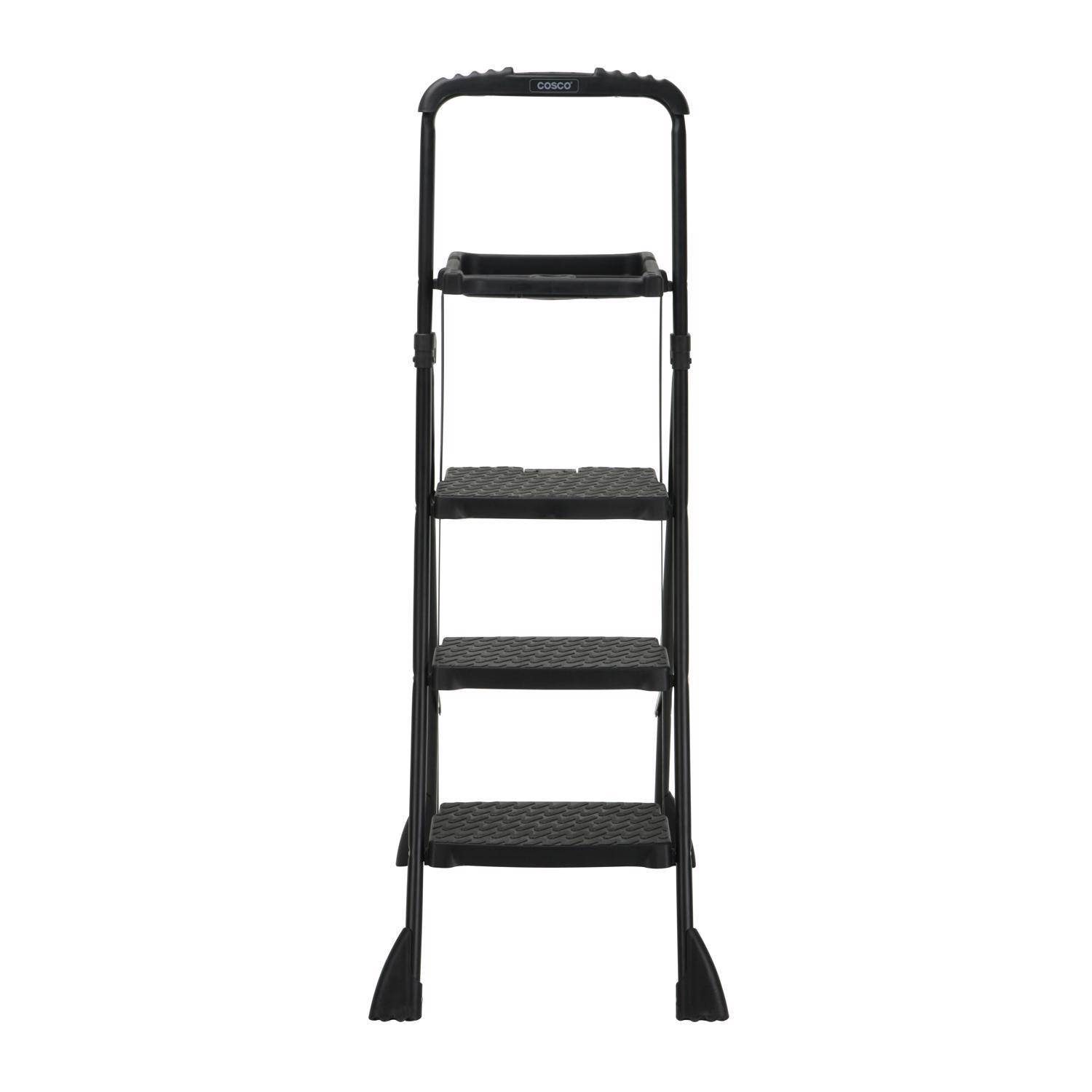 Cosco 60.98 in. H X 21.65 in. W X 3.31 in. D 250 lb. capacity 3 step Steel Folding Step Stool
