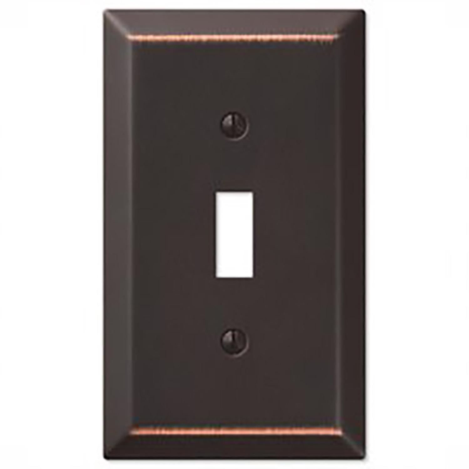 Amerelle Century Aged Bronze 1 gang Stamped Steel Toggle Wall Plate 1 Pack