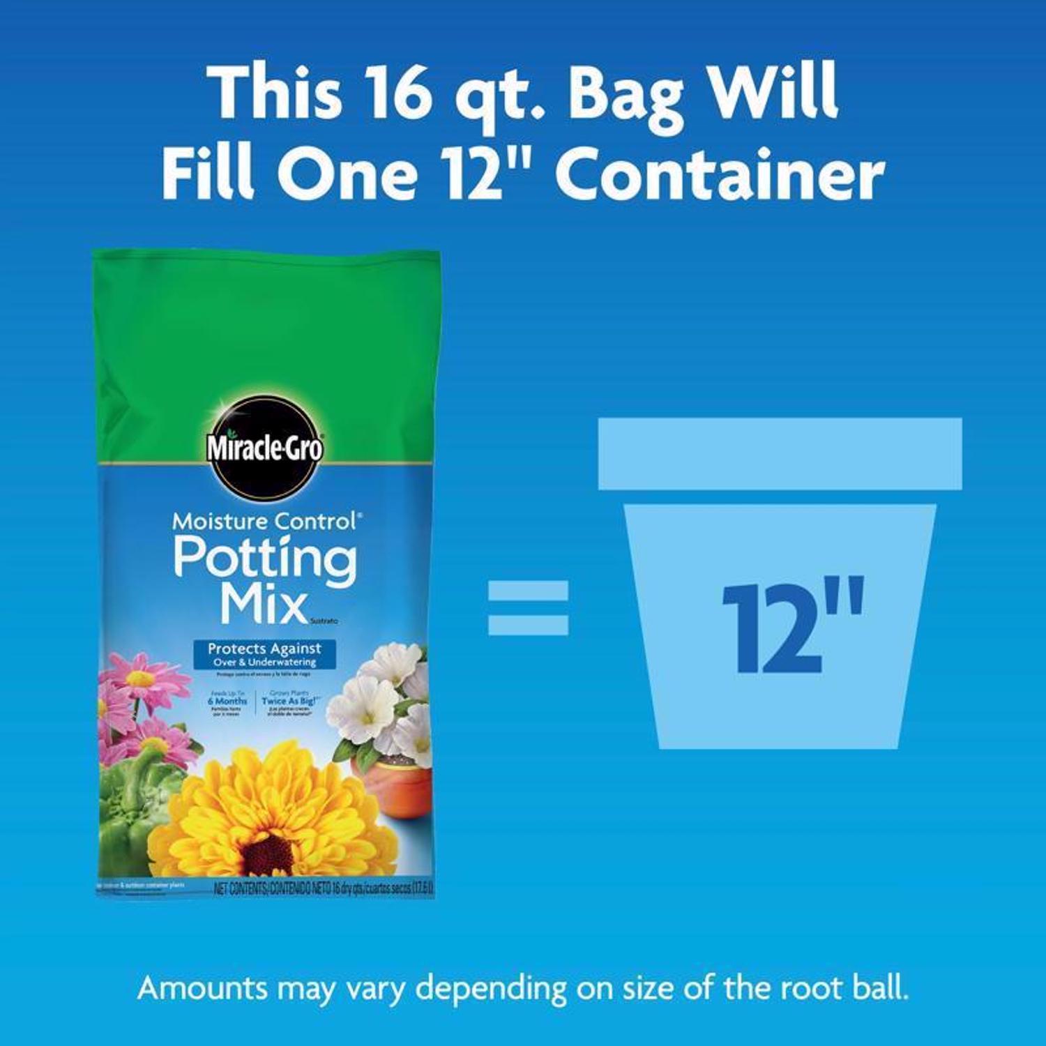 Miracle-Gro Moisture Control Flower and Plant Potting Mix 16 qt