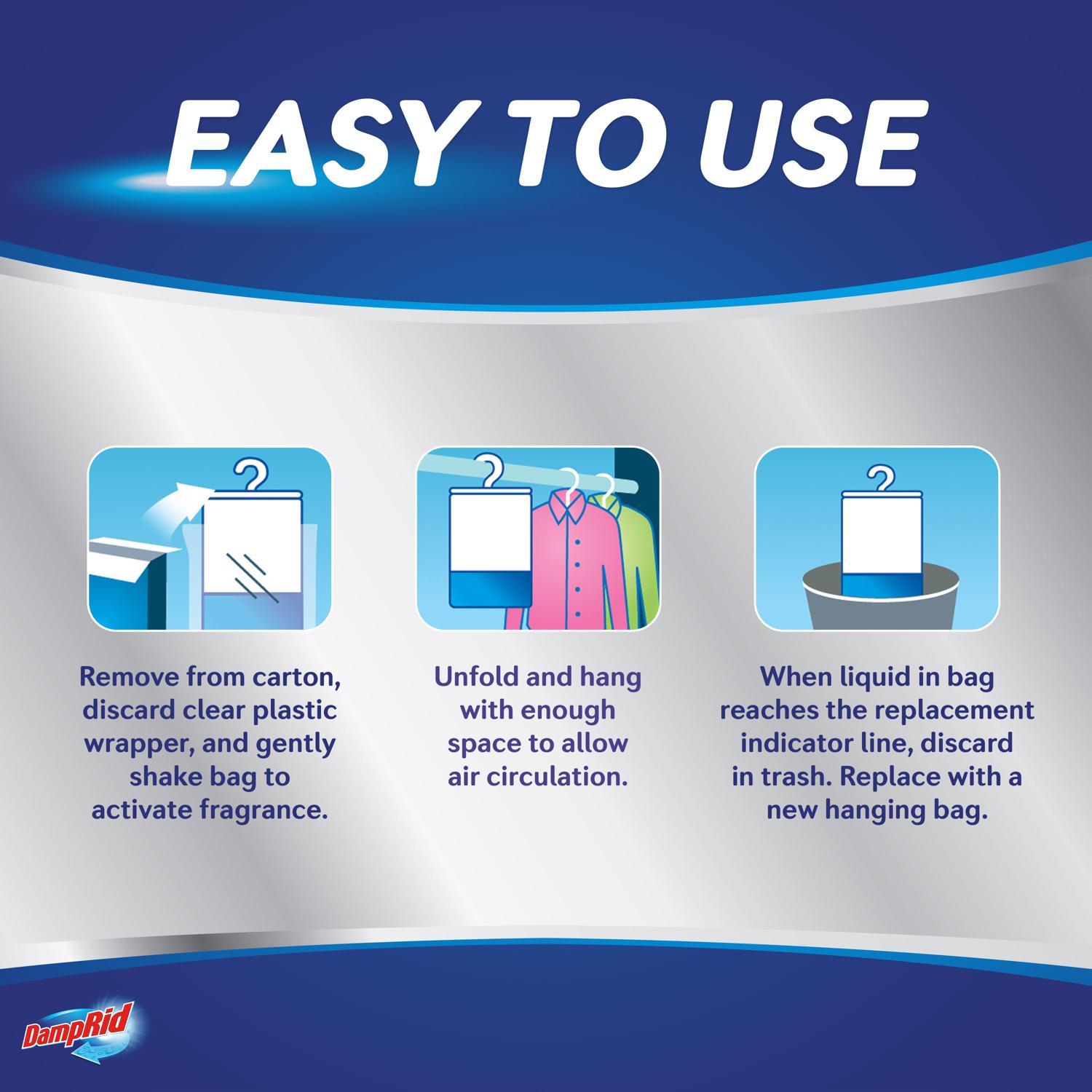 DampRid Hanging Moisture Absorber Lavender Vanilla Scent 15.4 oz 3 pk