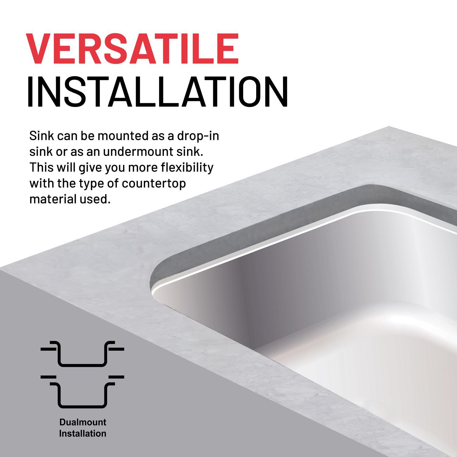 Franke Stainless Steel Dual Mount 20-1/8 in. W X 20-9/16 in. L One Bowl Kitchen Sink