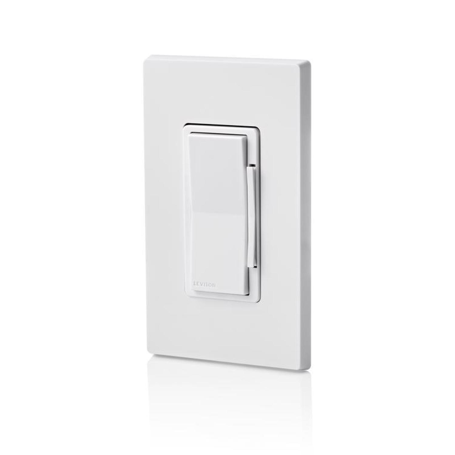 Leviton Decora White 600 W Toggle Smart-Enabled Dimmer Switch 1 pk