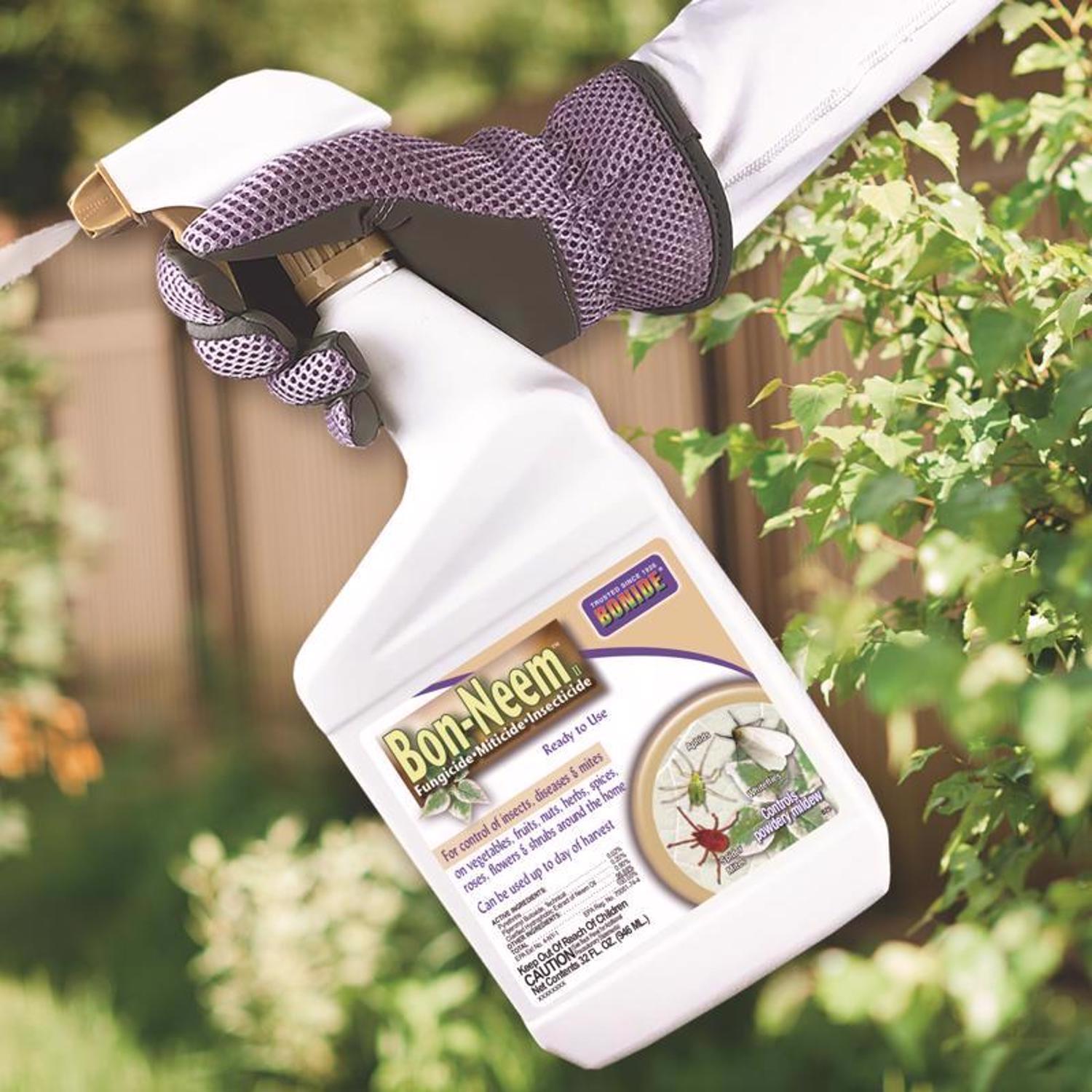 Bonide Bon-Neem II Organic 3 in 1 Garden Insect Spray Liquid 32 oz