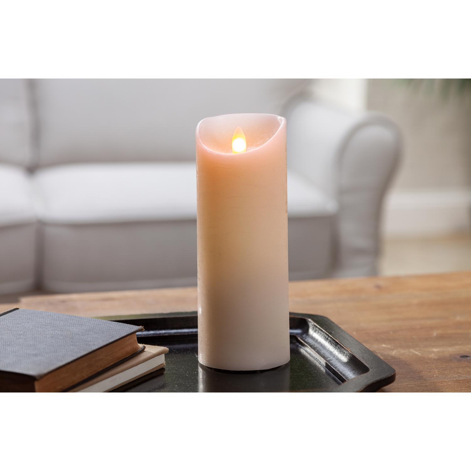 Gerson LED Bisque Aurora Flame Candle 8 in.