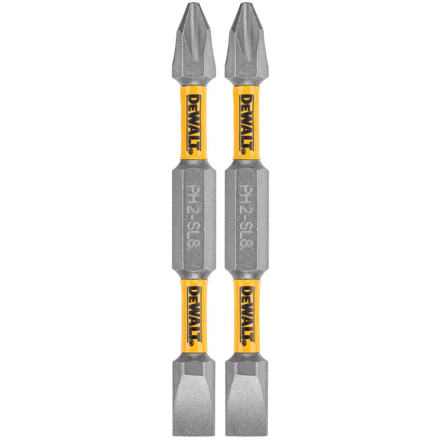 DeWalt MaxFit Phillips/Slotted 2-3/4 in. L PH2/SL8 Double-Ended Screwdriver Bit Steel 2 pc