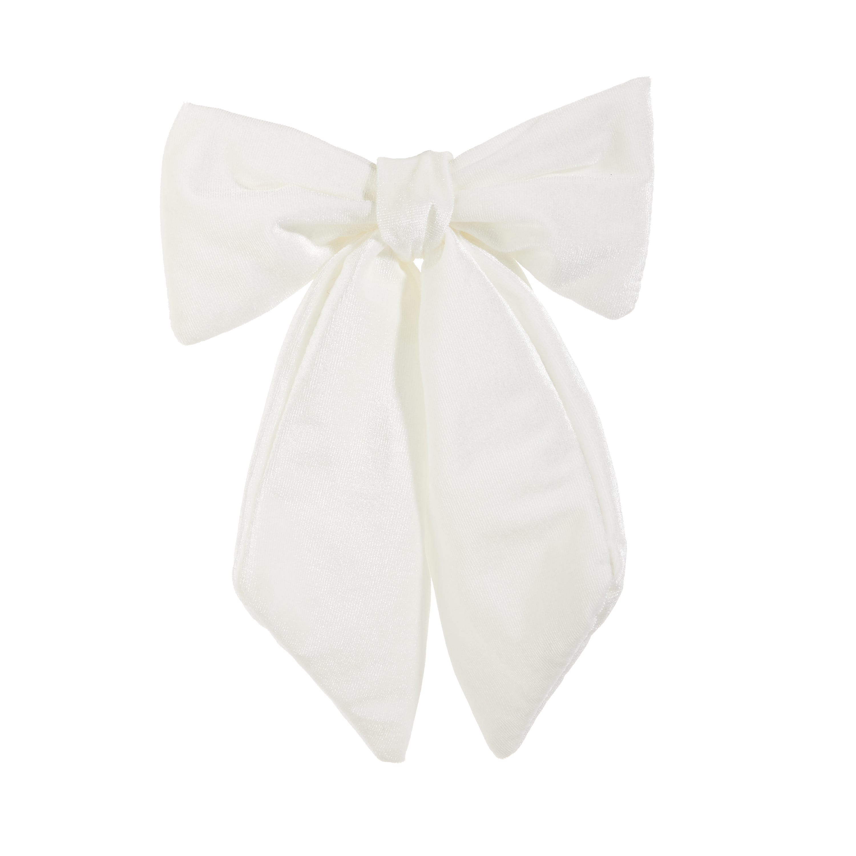 Raz Imports 11 in. Ivory Velvet Bow Clip-On Ornament