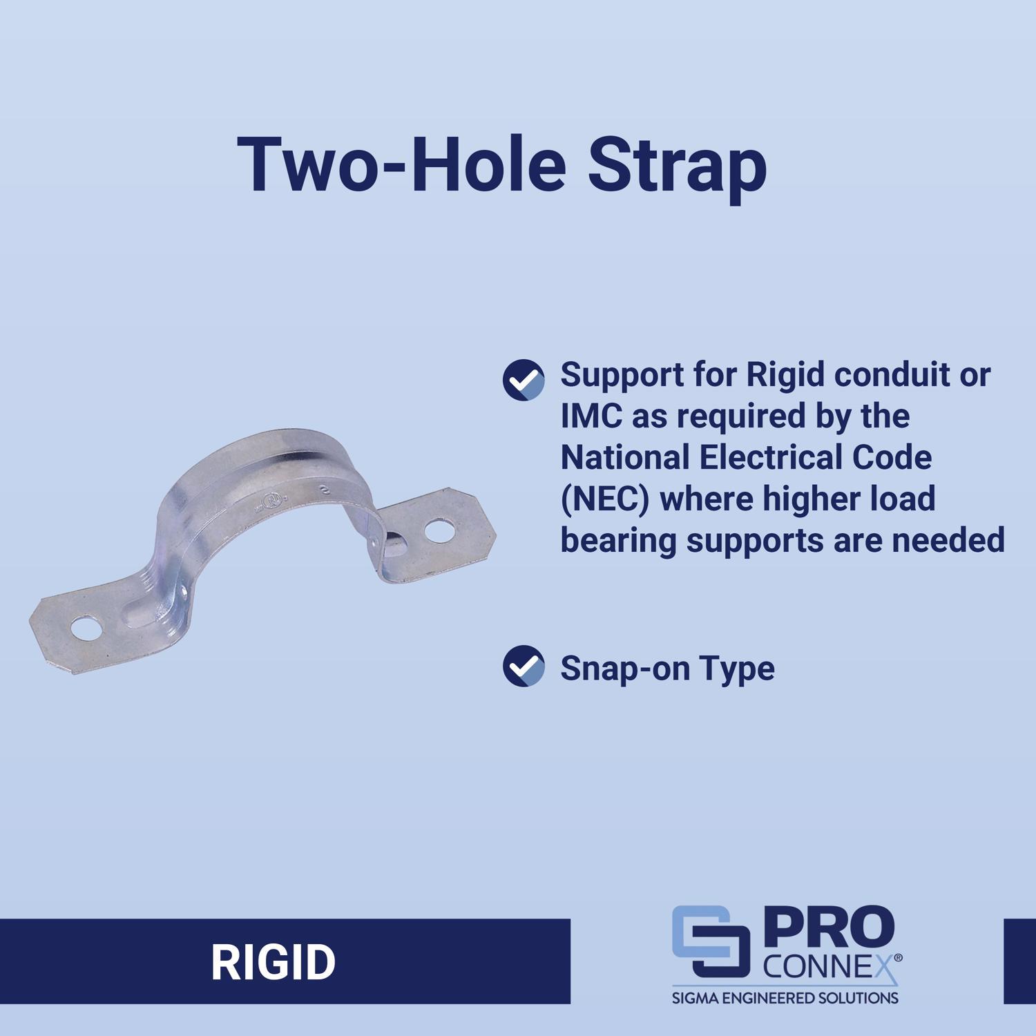 Sigma Engineered Solutions ProConnex 3 in. D Zinc-Plated Steel 2 Hole Strap 1 pk