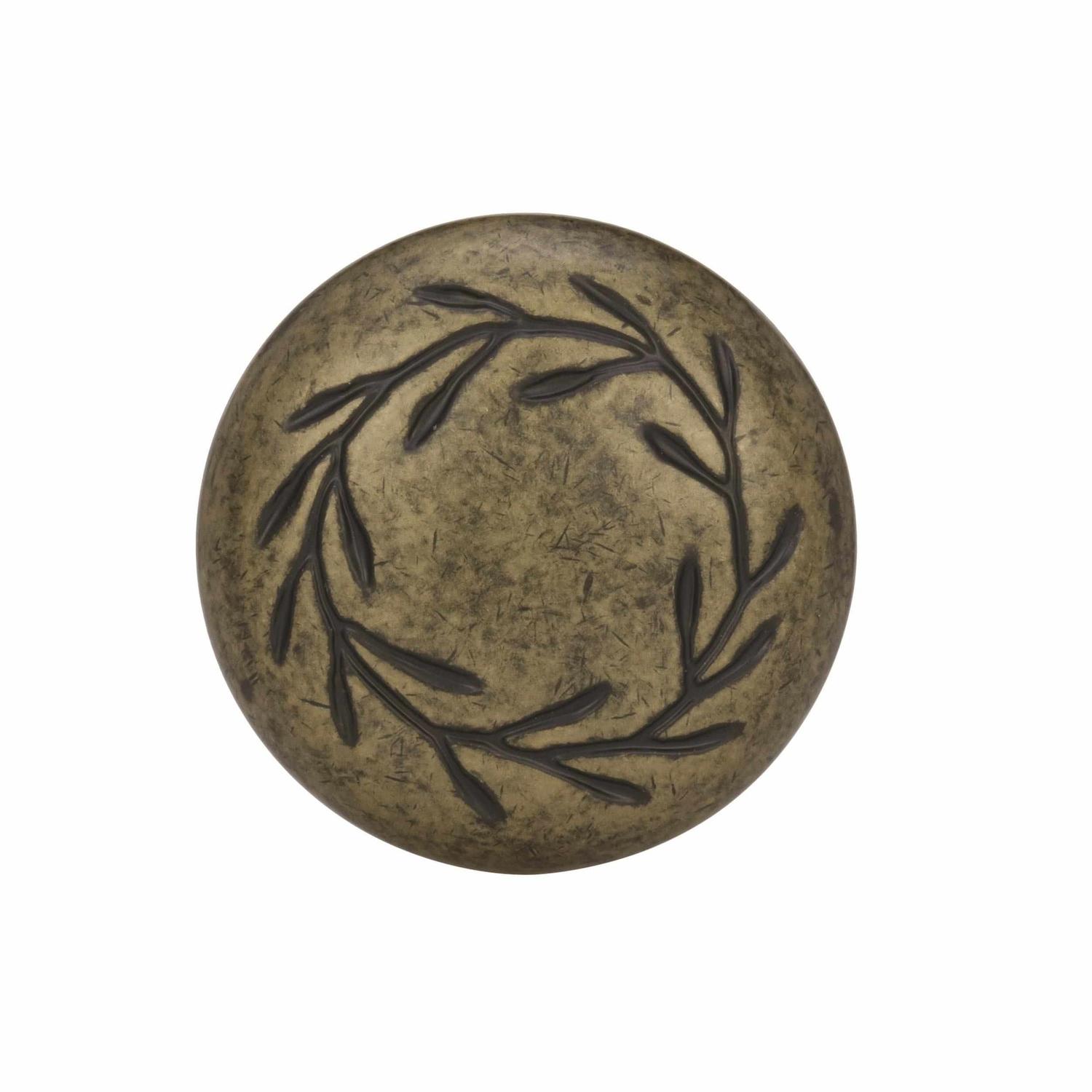 Amerock Natures Splendor Round Cabinet Knob 1-5/16 in. D 1-1/16 in. Weathered Brass 1 pk