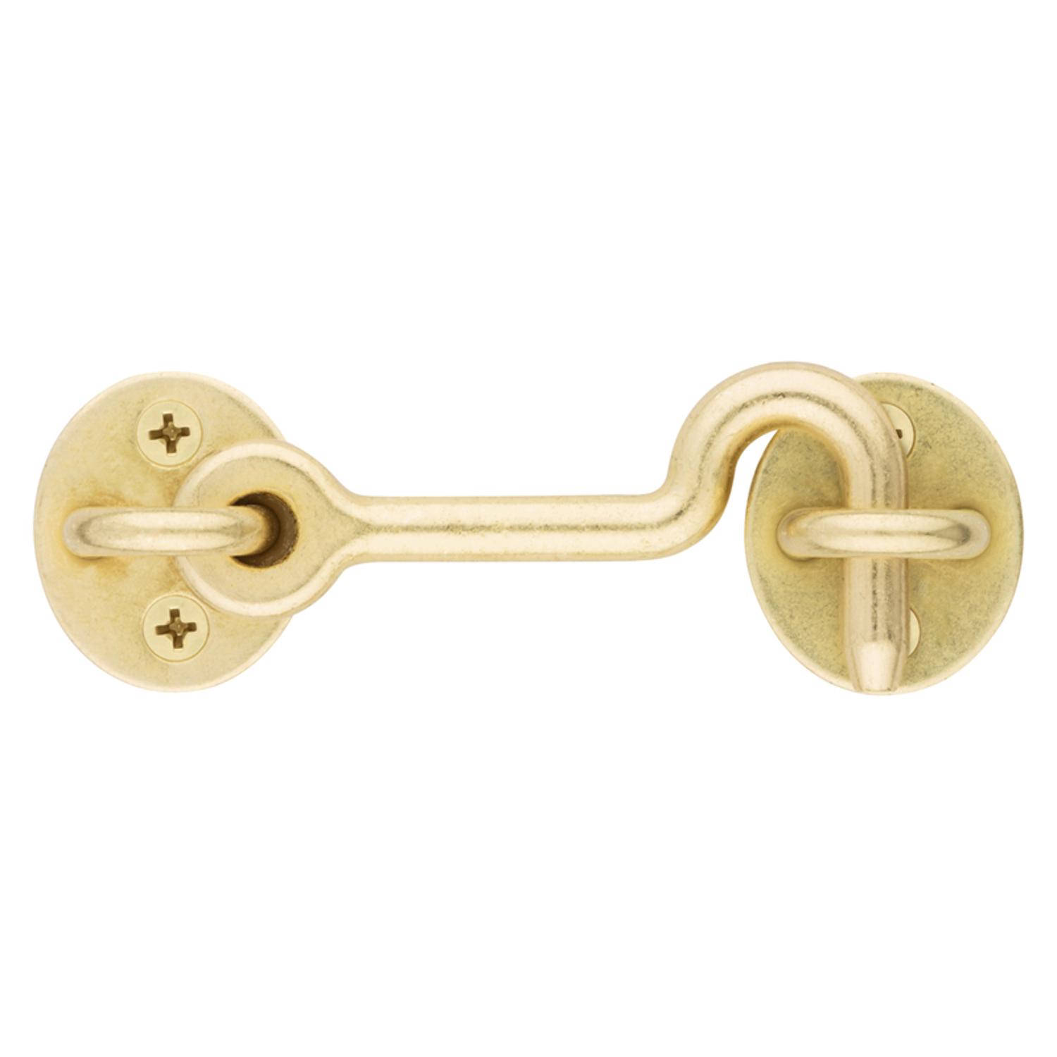 National Hardware 4 in. L Brushed Gold Steel Hook and Eye Closure 1 pc