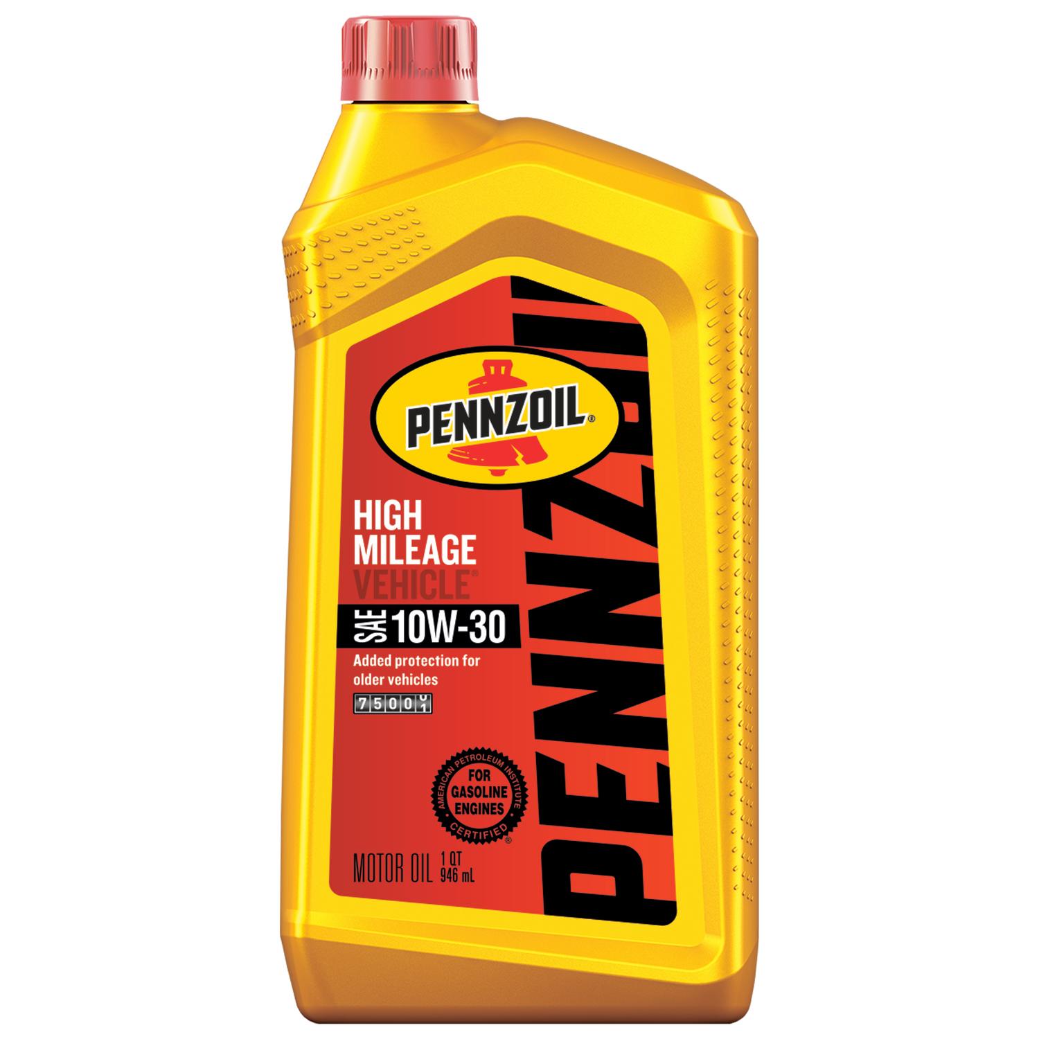 Pennzoil High Mileage 10W-30 4-Cycle Synthetic Motor Oil 1 qt 1 pk