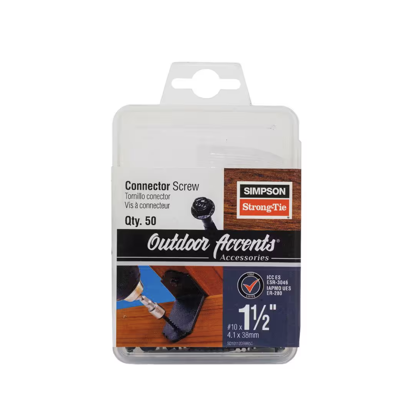 Simpson Strong-Tie Outdoor Accents #10 x 1-1/2 in. Black Double-Barrier Coating Connector Screw (50 Pack)